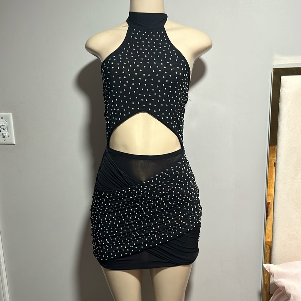 Black mini dress